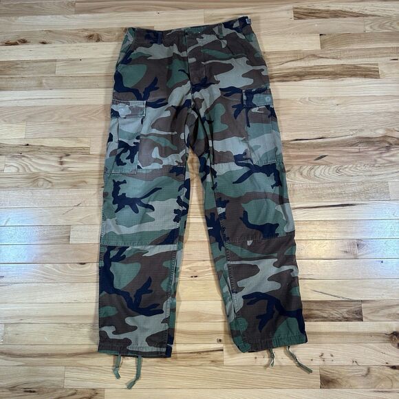 Vintage USGI BDU Pants Mens Medium Regular Military Cargo Woodland Camo - Picture 1 of 4